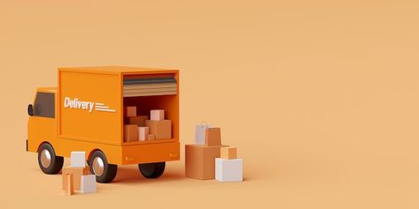 E-commerce concept transportation shipme... | Premium Photo #Freepik #photo #delivery-truck #car-shipping #shipping-truck #delivery-car Delivery Animation, Car Delivery, Truck Icon, Art Exploration, Person Icon, Moving Truck, Overlays Instagram, Online Shop Design, Computer Animation