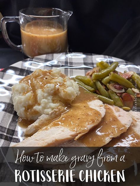 Olla-Podrida: How to Make Gravy from a Rotisserie Chicken Homemade Chicken Gravy, Chicken Rotisserie, Bbq Rotisserie, Chicken Gravy Recipe, Homemade Seasoning, How To Make Gravy, Homemade Gravy, Gravy Sauce, Chicken Gravy