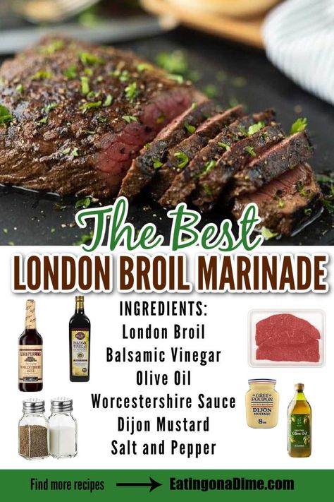 Buttered Steak Bites, Buttered Steak, London Broil Steak, London Broil Marinade, Marinade Steak, London Broil Recipe, Grilled London Broil, Steak At Home, London Broil Recipes