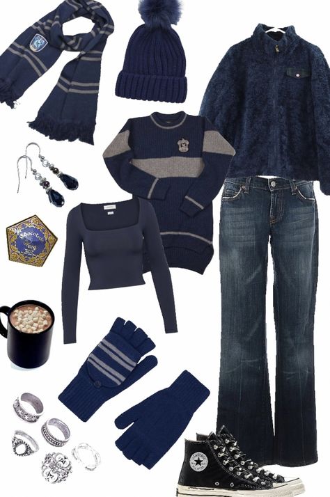 Ravenclaw Outfit Aesthetic, Harry Potter Ravenclaw Outfits, Ravenclaw Uniform, Ravenclaw Outfit, Hogwarts Uniform, Hogwarts Outfits, Ravenclaw Aesthetic, Harry Potter Ravenclaw, Hogwarts Aesthetic