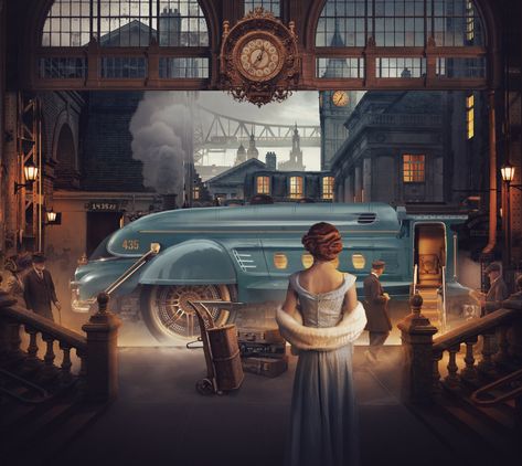 Dieselpunk Art, Art Deco City, Steampunk Artwork, Steampunk Tendencies, Art Steampunk, Aesthetic Grunge Tumblr, Style Steampunk, Steampunk Art, Matte Painting