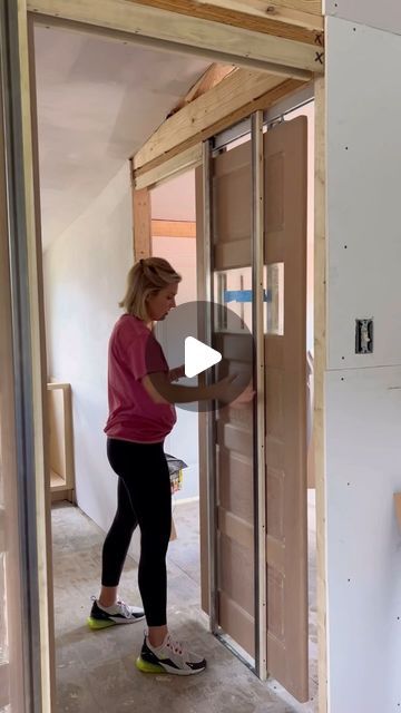 Rachel on Instagram: "For me, there’s only one choice for pocket door frames and that’s @hdpocketdoors. They are the only pocket frame manufacturer that could pull off 6 custom frames with all different sized doors, wall thicknesses, and applications. They helped me marry old construction with new and modern soft close hardware for 100 year old doors. What a pocketdoor dream come true. 

#pocketdoors #hdpocketdoors #InteriorDesign #HomeDecor #InteriorInspiration #Decorating #DesignInspo #HomeInteriors
#InteriorStyling #RoomMakeover
#HomeRenovation #HomeRemodel #RenovationProject #RemodelingIdeas
#RenovationInspiration #BeforeAndAfter #KitchenRemodel #BathroomRenovation
#HomeImprovement #BudgetRemodel #realestateinvesting #InvestmentProperty #colordrenching #PropertyInvestor #HouseFlipping Closet Pocket Door Ideas, Installing Pocket Doors, Pocket Doors Ideas, Pocket Door Kitchen, Pocket French Doors, French Pocket Doors, Interior Pocket Doors, Double Pocket Door, Double Pocket Doors