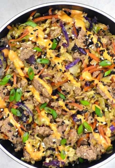 Eggroll Recipe, Chicken Lombardy, Blackstone Recipes, Eggroll In A Bowl, Egg Roll In A Bowl, Pork Fried Rice, One Skillet Meals, Broccoli Slaw, Slaw Recipes