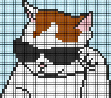 Grid Pattern Design Crochet, Anime Pattern Design, Circle Alpha Pattern, Minecraft Cat Pixel Art, Rat Pixel Art Grid, Crochet Grid Patterns Easy, Pixel Alpha Pattern, Alpha Patterns Crochet Anime, Alpha Patterns Crochet Cute