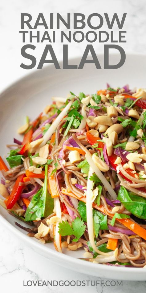 Crispy Noodle Salad Recipes, Rainbow Noodle Salad, Thai Noodle Salad Recipes, Keto Noodle Salad, Thai Salads Recipes, Crispy Noodle Salad, Thai Noodle Salad, Asian Noodle Salad, Sesame Ginger Dressing