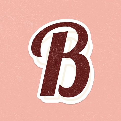 Letter B font printable a to z lettering alphabet psd | free image by rawpixel.com / jingpixar Abjad Lettering A-z, Pola Skirt, Letter K Font, 70s Lettering, Cursive Fonts Handwritten, B Alphabet, 70s Font, Alphabet Letters Images, B Font