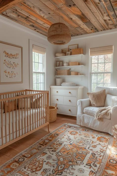 Farmhouse Boho Nursery, Nursery Natural Earthy, Nursery Ideas Western, Cottagecore Nursery Ideas, Nursery Ideas Rustic, Vintage Boy Nursery Ideas, Western Baby Room, Natural Nursery Ideas, Farmhouse Baby Nursery