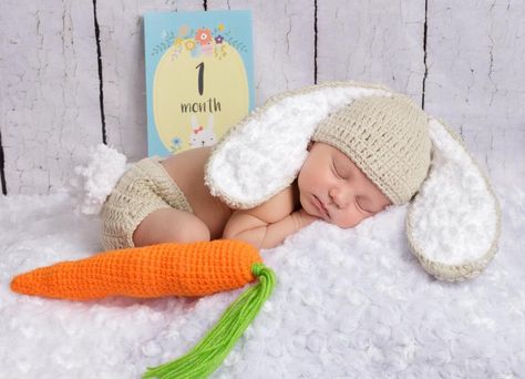 SET Beige Bunny Hat Diaper Cover Carrot Plush Newborn Baby – Beautiful Photo Props Baby Bunny Hat, Easter Bunny Girl, Baby Boy Hats, Baby Boy Accessories, Bunny Hat, Foto Baby, Baby Easter