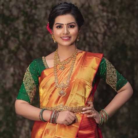 Orange Pattu Saree Contrast Blouse, Embraidary Blouses, Orange Saree Contrast Blouse, Wedding Blouse Design, Blouse Design Ideas, Ikat Blouse Designs, Black Blouse Designs, Maggam Designs, Silk Saree Blouse Designs Patterns