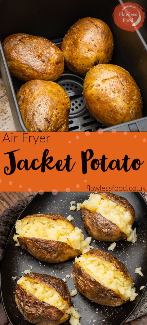 Baked Potatoes In Ninja Air Fryer, Baked Potato In Ninja Air Fryer, Air Fryer Tray Bake, Baked Potatoes In Airfryer, Airfry Bake Potato, Baked Potatoes Air Fryer Recipes, Air Fry Jacket Potato, Ninja Duel Air Fryer Recipes Uk, Air Fry Baked Potato Time