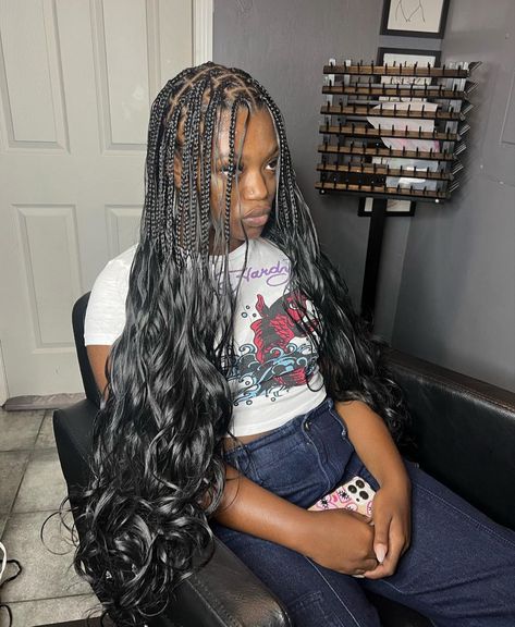 Large French Curl Braids, Boho French Curl Braids, Braid Reference, Blackgirl Hairstyle, French Curls, Braided Hairstyles For Black Women Cornrows, French Curl, Beautiful Black Hair, Box Braids Hairstyles For Black Women