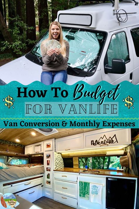 When planning to do vanlife full-time, you will need to budget for 2 things: the van conversion monthly expenses. When budgeting for a van conversion you will need to decide if you want to convert a van yourself, have it professionally done, or buy a used campervan. What are you reasons for wanting to live vanlife? Are you looking to just embark on a several month road trip? Or are you looking to convert to full-time vanlife with no pre-determined end date? #vanconversion #monthlyexpenses Rv Camping Checklist, Conversion Van, Campervan Life, Build A Camper Van, Van Life Diy, Combi Vw, Camper Van Conversion Diy, Bus Life, Monthly Expenses