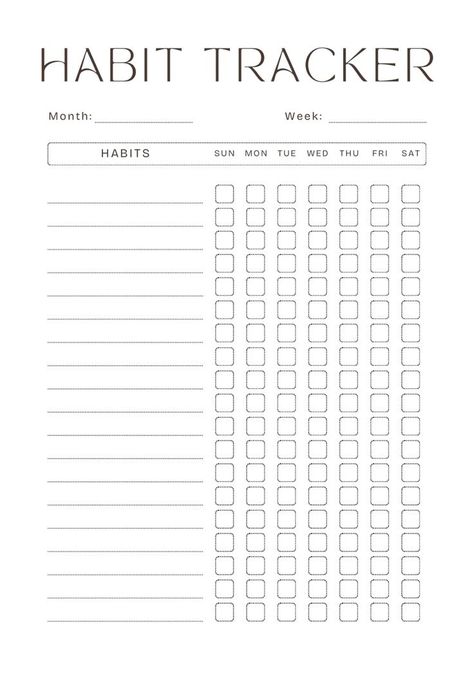 #simple #easytouse #habittracker #journal #journalprompts #habits #tracker #bulletjournal #printable #downloadable Winter Arc Template, Habit Tracker Checklist, Habits Tracker Printable, Habit Tracking Template, Cute Habit Tracker Printable, Daily Tracker Ideas, Studying Tracker, Diy Habit Tracker, Habit Template