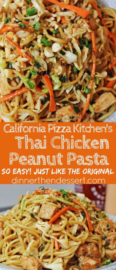 Peanut Chicken Pasta, Thai Chicken Pasta, House Spirits, Asian Meals, Thai Peanut Chicken, California Pizza Kitchen, California Pizza, Pizza Kitchen, Thai Peanut