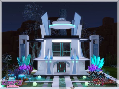 The Sims Resource - CYFI - ASTERO - CC only TSR Sims 4 Futuristic House, Futuristic Office, Futuristic House, The Sims 4 Lots, Island Living, Residential House, Industrial Loft, Outdoor Retreat, Cottage Living