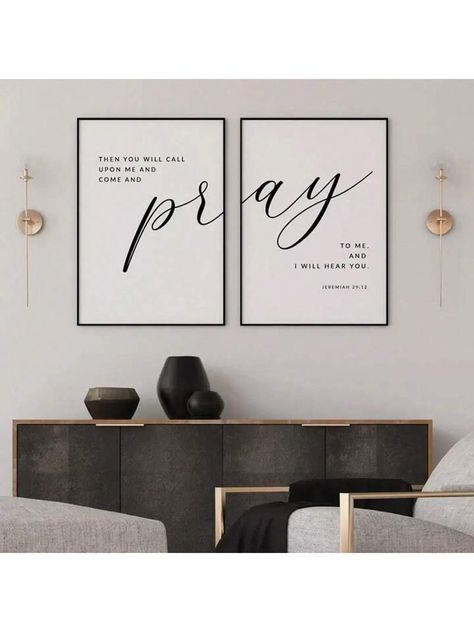 2pcs Jeremiah 29:12 Pray To Me Bible Verse Wall Art, Printable Scripture Wall Art, Decor, Suitable For Living Room Wall Decoration, Frameless | SHEIN USA Jeremiah 29 12, Arched Floor Mirror, Wavy Mirror, Full Body Mirror, Islamic Calligraphy Painting, Interior Design Color, Calligraphy Painting, Scripture Wall Art, Living Room White