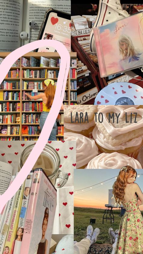 #myfirstshuffle Liz Buxbam and Lara Jean aesthetic wallpaper Jean Aesthetic Wallpaper, Lara Jean Covey Aesthetic, Lara + Core + Aesthetic, Lara Jean Aesthetic, Jean Wallpaper, Jean Aesthetic, Lara Jean Covey, Lara Jean, Heart Shape Box