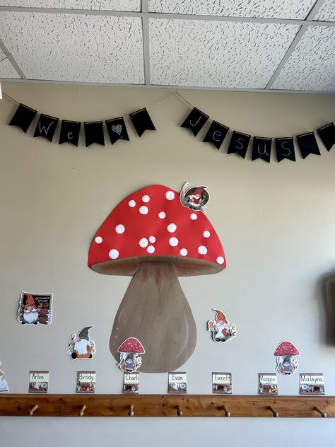 Mushroom Classroom, Nature Classroom, Classroom Board, Woodland Theme, Toddler Room, Bulletin Boards, School Stuff, Quick Saves, Nature