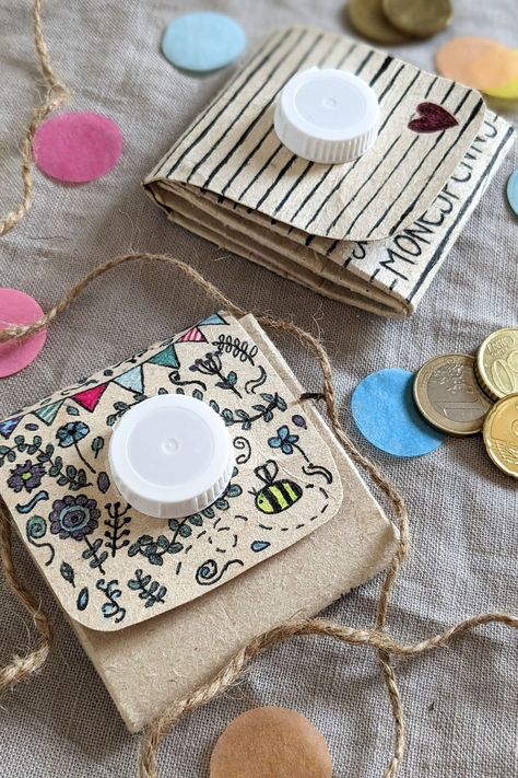 DIY - Tetrapack Portemonnaie basteln: Der Tetrapack Geldbeutel ist eine schöne Upcycling Idee, die sich auch gut mit Kindern basteln lässt. Der Milchtüten Geldbeutel lässt sich individuell bemalen und so ganz unterschiedlich gestalten. Tetra Pack, Upcycle Diy, Tetra Pak, Upcycling Diy, Diy Upcycling, Diy Upcycle, Recycled Projects, Diy Trends, Afterschool Activities