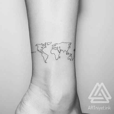 7 Continents Tattoo, Earth Map Tattoo, Continent Tattoo, Travelers Tattoo, World Tattoos, World Map Tattoo, Istanbul Map, World Map Tattoos, Map Tattoo