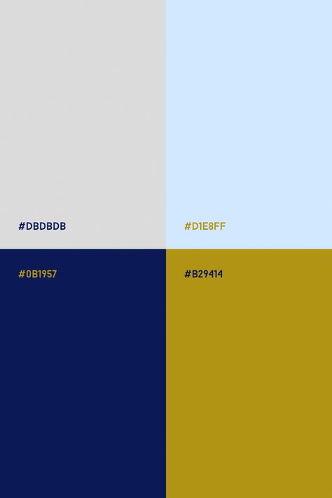 Navy blue, light blue, golden yellow and light beige. Light and vibrant color combination. Icy blue and warm yellow, cold sand and deep blue colors. Modernist Color Palette, Blue Beige Yellow Color Palette, Blue Ochre Color Palette, Navy Blue Graphic Design, Navy Blue And Yellow Color Palette, Yellow And Blue Color Palette, Golden Color Combination, Colour Dictionary, Color Palette Inspiration