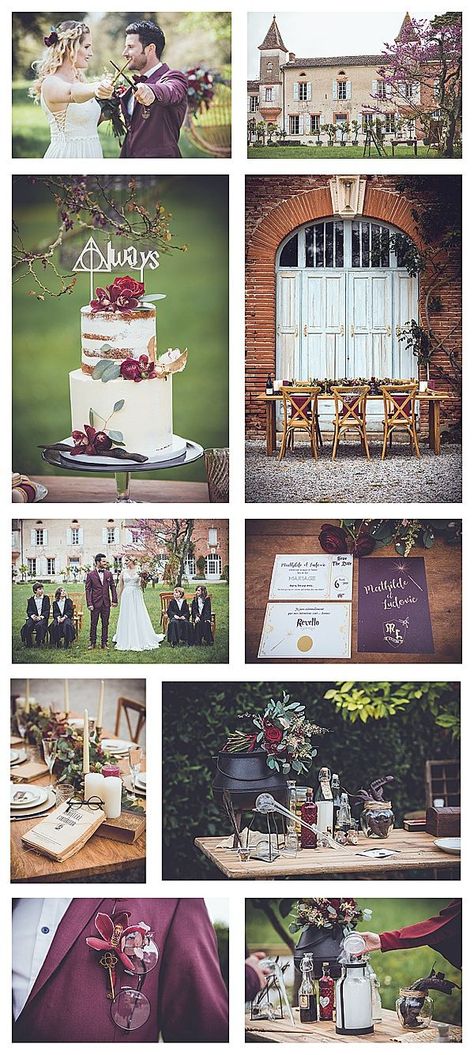 Hery Potter, Love Potions, Nerd Wedding, Wedding In France, Harry Potter Wedding Theme, French Wedding Style, Theme Harry Potter, Harry Potter Style, Harry Potter Wedding