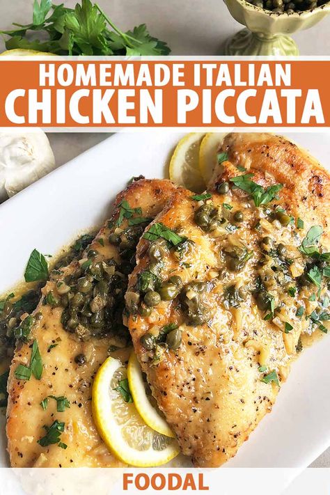 Authentic Chicken Piccata, Chicken Pacata, Chicken With Capers, Capers Recipe, Capers Chicken, Chicken Piccata Recipe, Piccata Recipe, Pan Sauce, Parmesan Recipes