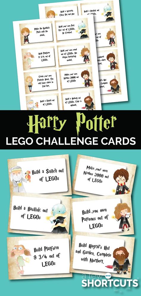 Are you a fan of both Harry Potter & LEGOs? These fun cards are PERFECT! Go now to download this FREE Harry Potter LEGO Challenge Cards Printable! Harry Potter Free Printable, Lego Challenge Cards, Harry Potter Lessons, Free Printable Harry Potter, Harry Potter Classes, Printable Harry Potter, Harry Potter Activities, Harry Potter Lego, Harry Potter Day