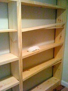 how to make a built in bookshelf... Build A Bookshelf, Architecture Renovation, Bookcase Diy, White Bookshelves, Pantry Shelf, Diy Furniture Easy, Bookshelves Diy, Floor To Ceiling, Built In Bookcase