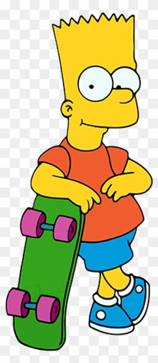 Bart Simpson Marge Simpson Homer Simpson Lisa Simpson - Bart Simpson With Skateboard Clipart Bart Simpson Skateboard, Simpsons Skateboard, Brat Simpson, Bart Simpson Skateboarding, Bart Simpson Drawing, Simpsons Party, Marge Simpson, Simpsons Drawings, Pop Art Drawing