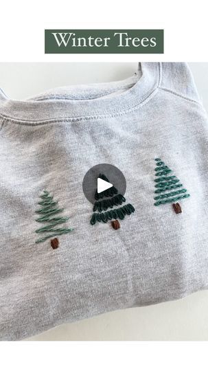 268K views · 22K reactions | Are they Christmas trees or pine trees? 🫶🏻 comment “trees link” and I’ll DM you the link for this pattern and embroidery kit 🌲🌲🌲 | Sarah Lloyd - Embroidery Artist and Teacher Cross Stitch Sweatshirt Diy, Christmas Tree Sweatshirt, Hand Embroidered Christmas Sweatshirt, Embroidery On Sweatshirts Diy, Diy Embroidery Sweatshirt, Hand Stitched Sweatshirt, Christmas Tree Shirt Diy, Diy Christmas Sweatshirts, Embroidered Sweatshirt Ideas