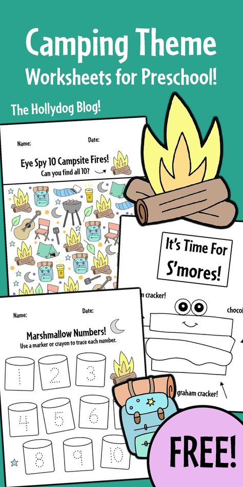 Check out these awesome printable worksheets for preschool! Build fine motor skills and boost creativity with this camping theme. Print all 10 activities for FREE! Camping Worksheets for Preschool | Camping Theme Activities | Camping With Kids | Camping Theme Classroom Camping For Preschoolers, Preschool Camping Ideas, Camping Worksheets For Preschool Free, Camping Sorting Activity, Camp Theme Preschool, Easy Camping Crafts For Preschool, Camping Lesson Plans Kindergarten, Camping Theme Worksheets For Preschool, Camping Educational Activities