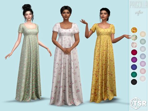 Sims 4 Bridgerton Cc, Sims 4 Clothing Sets, Sims 4 Decades Challenge, Miranda Dress, Eden Dress, Cc Folder, Medieval Clothes, Sims 4 Mm Cc, 1800s Fashion