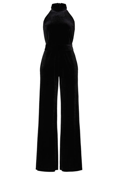 Black Velvet Clothes, Jumpsuit Fashion Classy, Style Black Jumpsuit, Black Jumpsuit Outfit, Black Velvet Jumpsuit, Velvet Jumpsuit, Jumpsuit Outfit, Easy Trendy Outfits, Rent The Runway