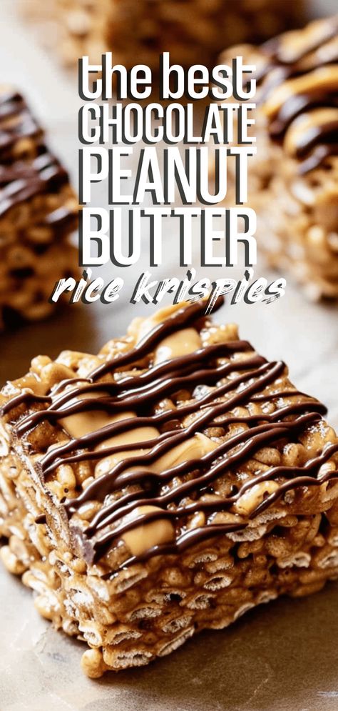 Chocolate Peanut Butter Rice Krispies [15 Minutes] – Chasety Peanut Butter Marshmallow Squares Rice Krispies, Peanut Butter And Chocolate Rice Krispie, Chocolate Rice Crispy Squares, Peanut Butter Chocolate Rice Krispies, Chocolate Peanut Butter Rice Krispies, Peanut Butter Rice Krispie Squares, Camp Desserts, Rice Krispie Recipes, Peanut Butter Rice Krispie Treats Recipe