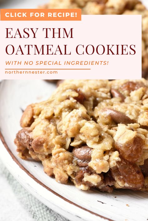 Trim Healthy Mama Breakfast Cookies, Thm Cookie Recipes, Thm Oatmeal Breakfast Cookies, Trim Healthy Mama Cookies, Thm S Snacks, Thm Deep S Snacks, Thm Oatmeal Cookies, Thm Breakfast Cookies, Thm E Meals Dinner