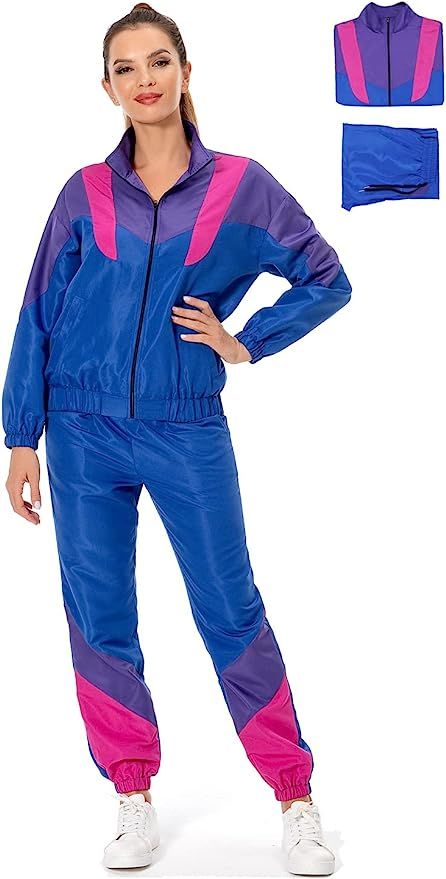 80s Sportswear, 80s Fancy Dress, Winter Maxi, Tracksuit Outfit, Color Blocking Outfits, Night Club Outfits, Hippie Costume, Tracksuit Set, Retro Women