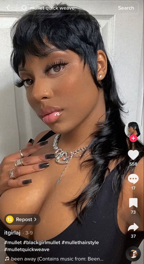 Teyana Taylor Mullet, Modern Mullet Black Women, Mullet Hairstyle Women Black Woman, Quick Weave Mullet, Mullet On Black Women, Mullet Quickweave Black Women, Mullet Hairstyle Black Women, Undercut Black Women, Black Women Mullet Hairstyles