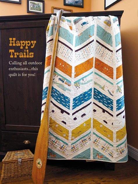 Camping Quilt, History Of Quilting, Herringbone Quilt, Baby Boy Quilts, Cute Quilts, Domestic Goddess, Jellyroll Quilts, Happy Trails, Boy Quilts