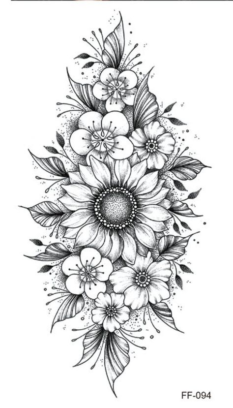 Men Feminine, Muster Tattoos, Jesus Tattoo, Sunflower Tattoos, Feminine Tattoo, Sunflower Tattoo, Sleeve Tattoos For Women, Elegant Tattoos, Dope Tattoos