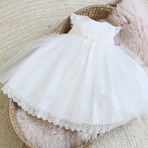 Tulle Overskirt, Baby Baptism Dress, Girls Baptism Dress, Baptism Dress Baby Girl, Blessing Dress, Baptism Gown, Dress Trims, Layered Tulle Skirt, Baptism Dress