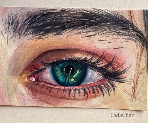 Lodz Poland, Watercolor Art Face, Watercolor Eyes, Animal Illustration Art, Face Art Makeup, Canvas Painting Designs, Art Painting Gallery, Eye Painting, Lodz