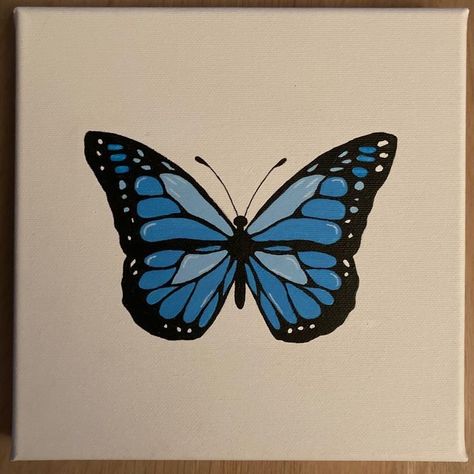 Butterfly Simple Painting, Butterfly Painting Simple, Butterfly Drawing Colorful, Simple Butterfly Painting, Blue Butterfly Drawing, Butterfly Drawing Aesthetic, Simple Butterfly Drawing, Blue Butterfly Painting, Butterfly Drawing Easy