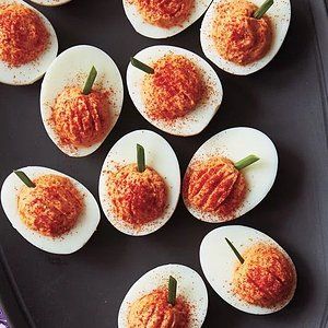 Thanksgiving Deviled Egg Recipes - Southern Living Halloween Appetizers Easy, Egg Benedict, Thanksgiving Appetizer Recipes, Thanksgiving Cooking, Thanksgiving Treats, Halloween Appetizers, Deviled Eggs Recipe, Thanksgiving Dishes, Roasted Red Pepper