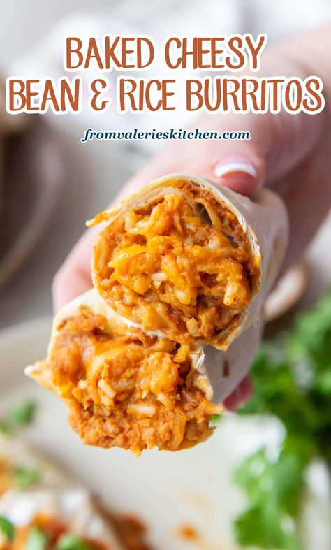 Meatless Burritos, Rice And Bean Burrito, November Meals, Postpartum Meal, Bean And Cheese Burrito, Cheese Burrito, Bean And Rice, Chimichanga Recipe, Fasting Recipes