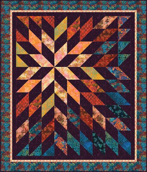 Giant Star Designer Pattern: Robert Kaufman Fabric Company Giant Star Quilt, Star Quilt Pattern, Quilting Fashion, Giant Star, Start Quilting, Sampler Quilts, Cozy Quilts, Star Quilt Patterns, Quilts Ideas