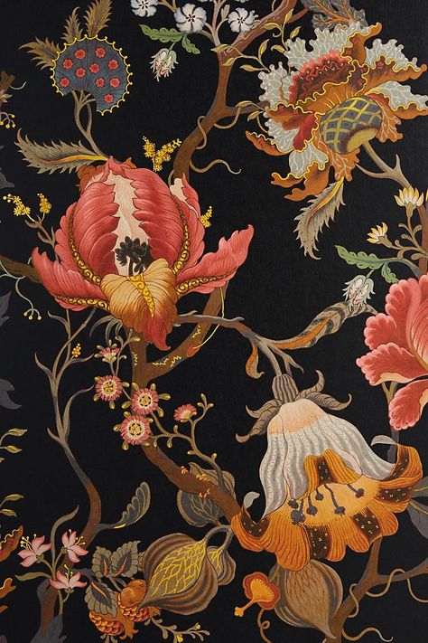 Artemis Wallpaper | Anthropologie Artemis Wallpaper, Fleurs Art Nouveau, House Of Hackney, Hawaiian Party Decorations, Motif Art Deco, Victorian Wallpaper, Art Nouveau Design, Wallpaper Art, Halloween Wallpaper