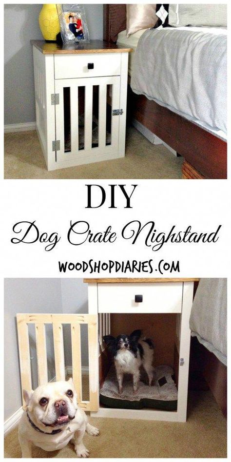 Crate Nightstand, Dog Crate End Table, Small Dog Crate, Dog Crate Table, Airline Pet Carrier, Diy Dog Crate, Dog Kennel Cover, Dog Kennel Furniture, Diy Dog Kennel