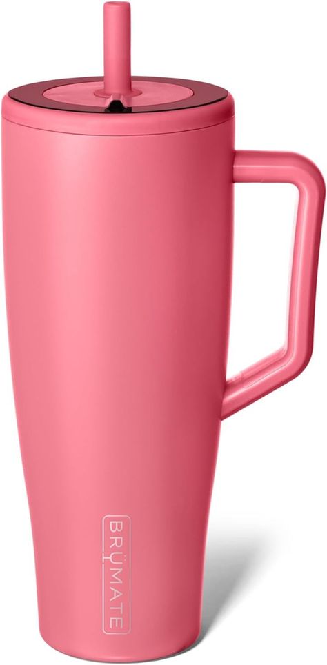 BrüMate Era 40 oz Tumbler with Handle and Straw | 100% Leakproof Insulated Tumbler with Lid and Straw | Made of Stainless Steel | Cup Holder Friendly Base | 40oz (Verbena) #tumbler #brumate #stanley #stanleycup #drinkware #waterbottle Pink Coffee Cups, Coffee Games, Pink Cups, 40 Oz Tumbler, Insulated Coffee Mugs, Carbonated Drinks, Tumbler With Handle, 30 Oz Tumbler, Stainless Steel Cups