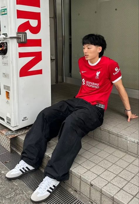 Cute Asian Guy, Sambas Shoes, Liverpool Jersey, Dresses For Formal, Dresses For Formal Events, Muka Lelaki, Asian Guy, Football Jersey Outfit, Guys Fits